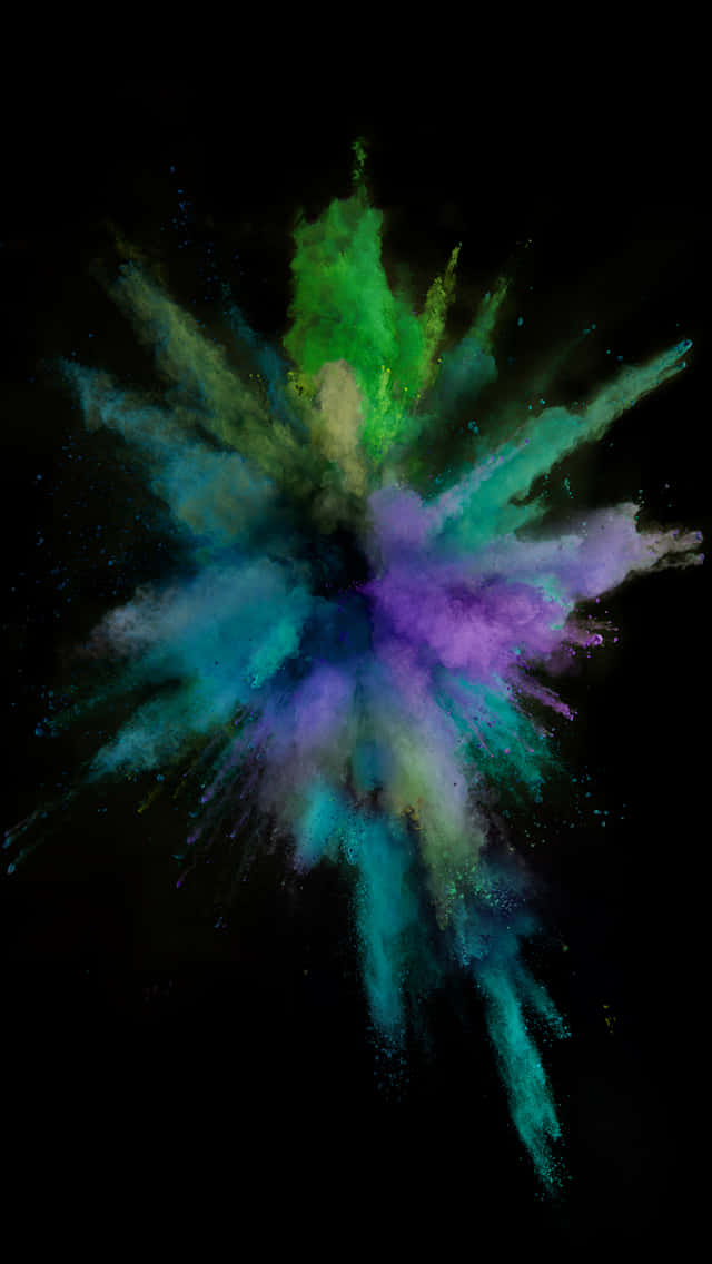 colorful smoke, black background, green, SD Phone Wallpaper