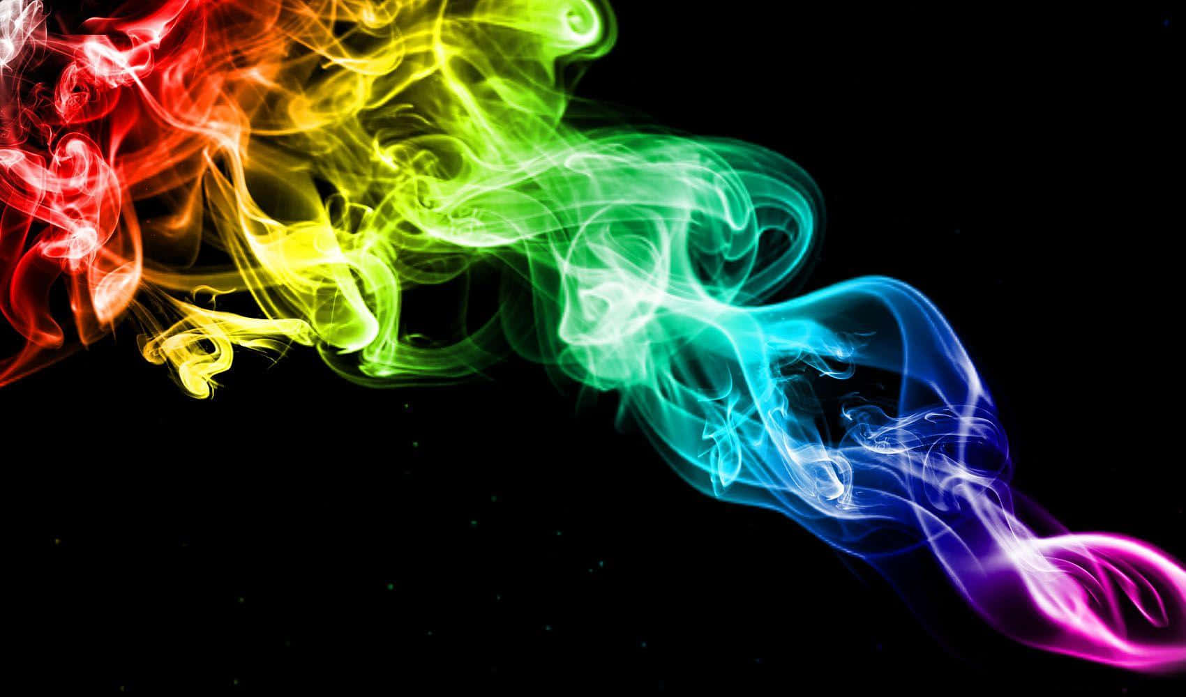 Colorful Smoke, rainbow smoke, black background, HD Desktop Wallpaper