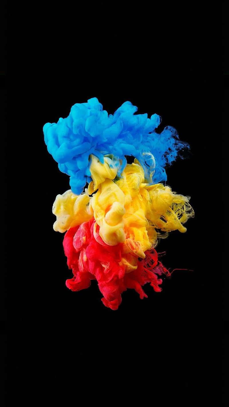 colorful smoke, vibrant blue, yellow, HD Phone Wallpaper