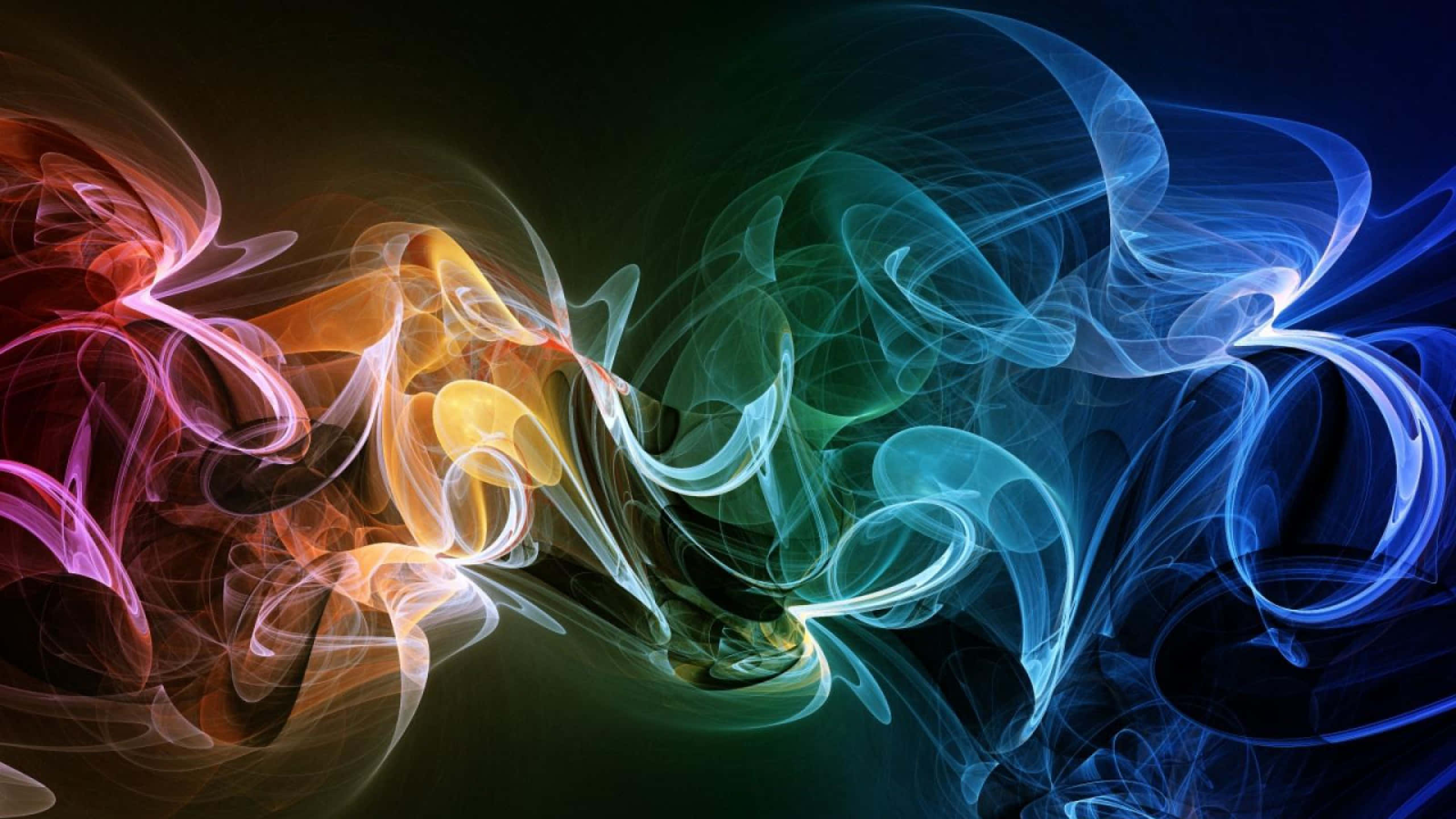 Colorful Smoke, vibrant swirling smoke, warm and cool tones, 2K Desktop Wallpaper