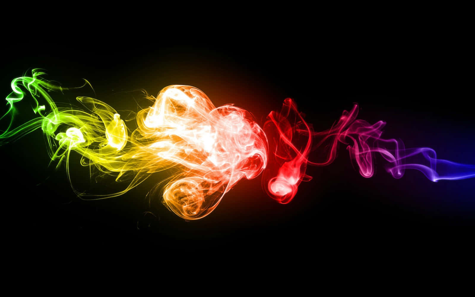 Colorful Smoke, rainbow smoke, black background, HD Desktop Wallpaper