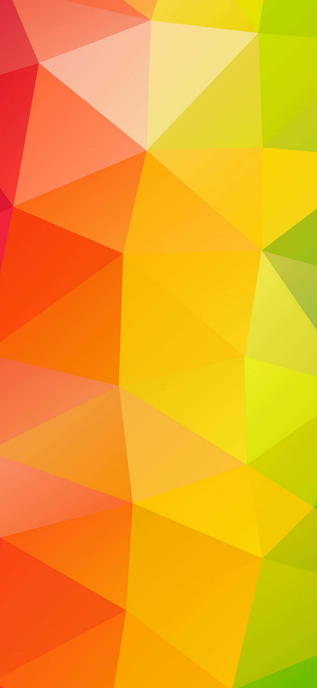 colorful geometric background, overlapping triangles, warm gradient hues, Full HD Phone Wallpaper