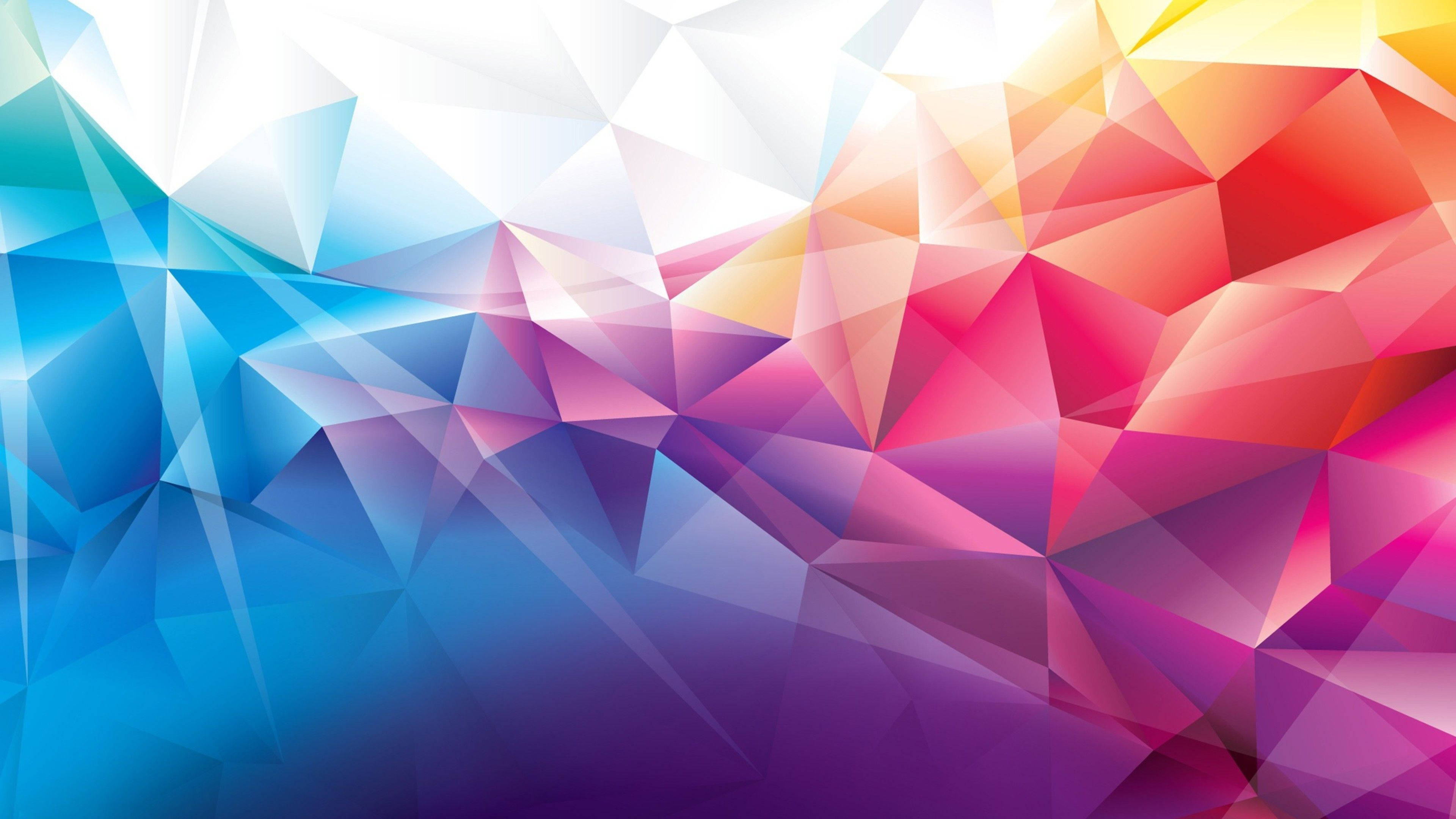 abstract geometric polygons, gradient triangles, cool blue, 4K Desktop Wallpaper