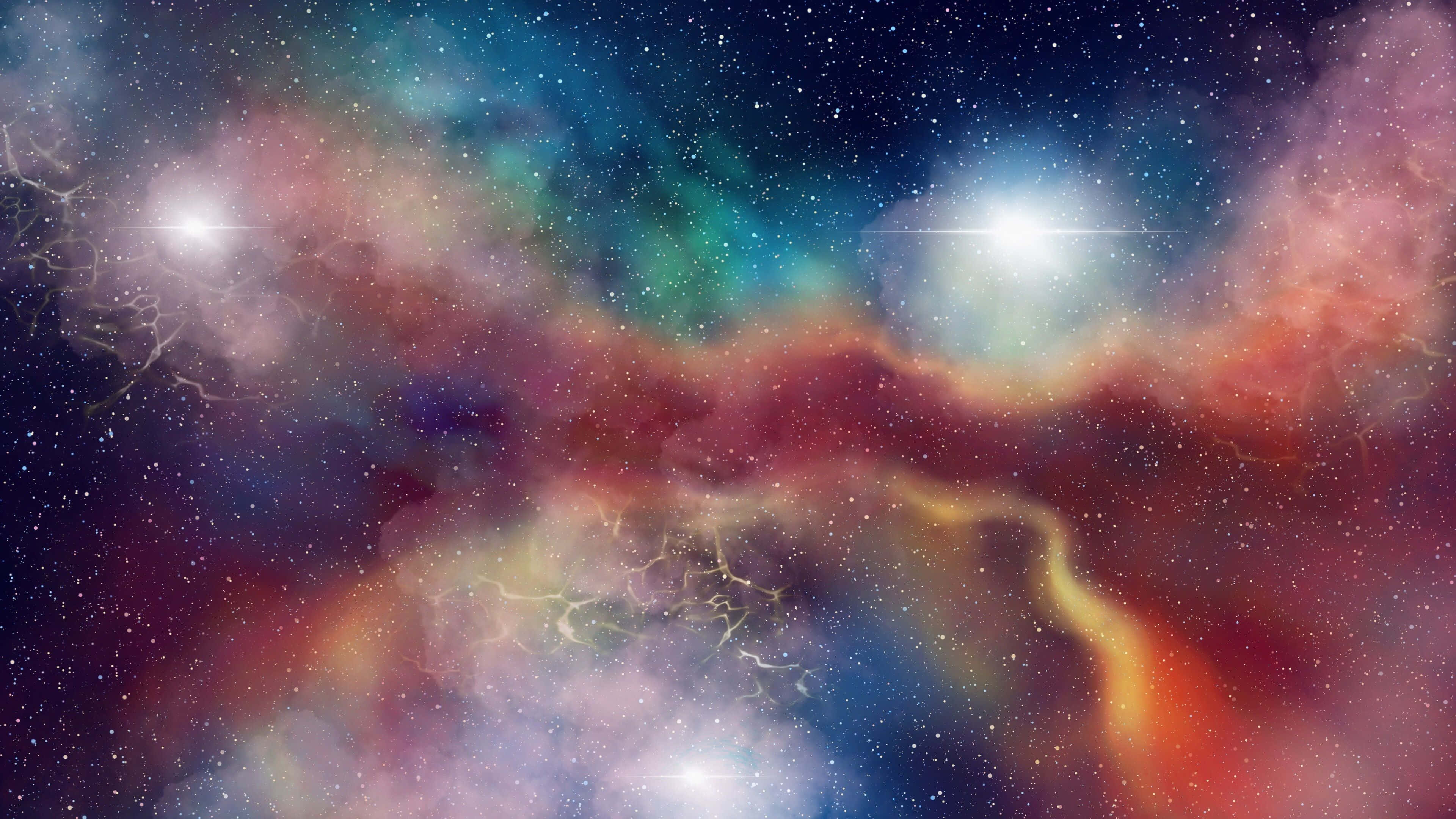 Colorful Space, nebula, glowing gas clouds, 4K Desktop Wallpaper
