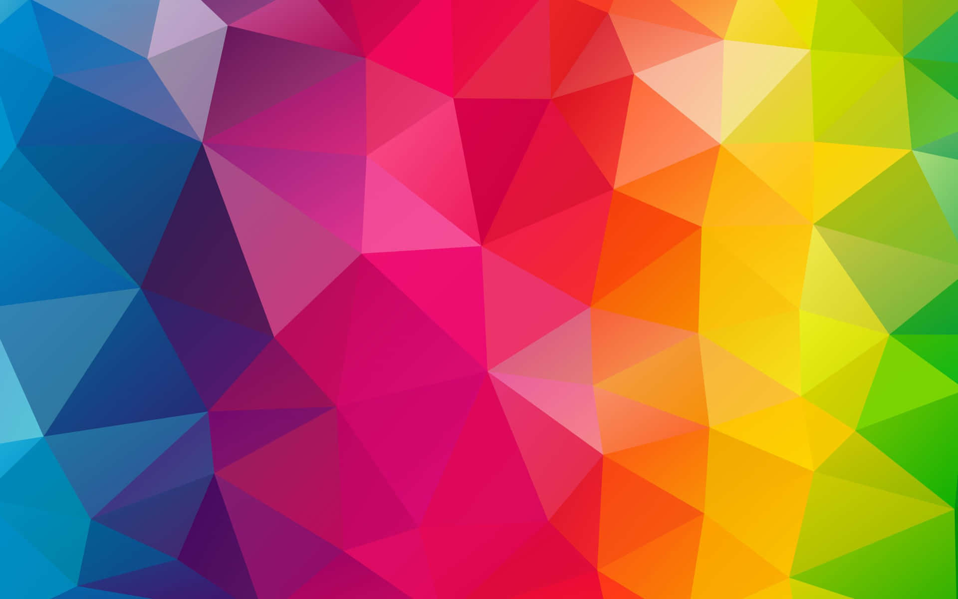 colorful geometric triangles, multicolored triangular facets, blue to green transition, Full HD Desktop Wallpaper