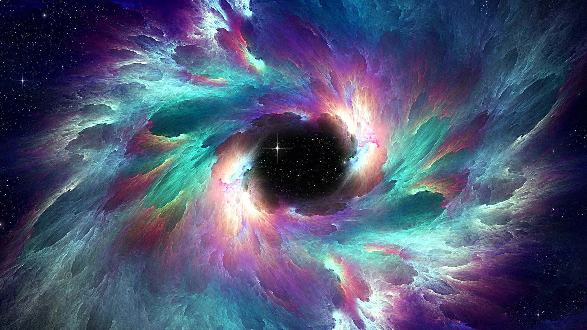 Colorful Space, teal purple, pink, Full HD Desktop Wallpaper