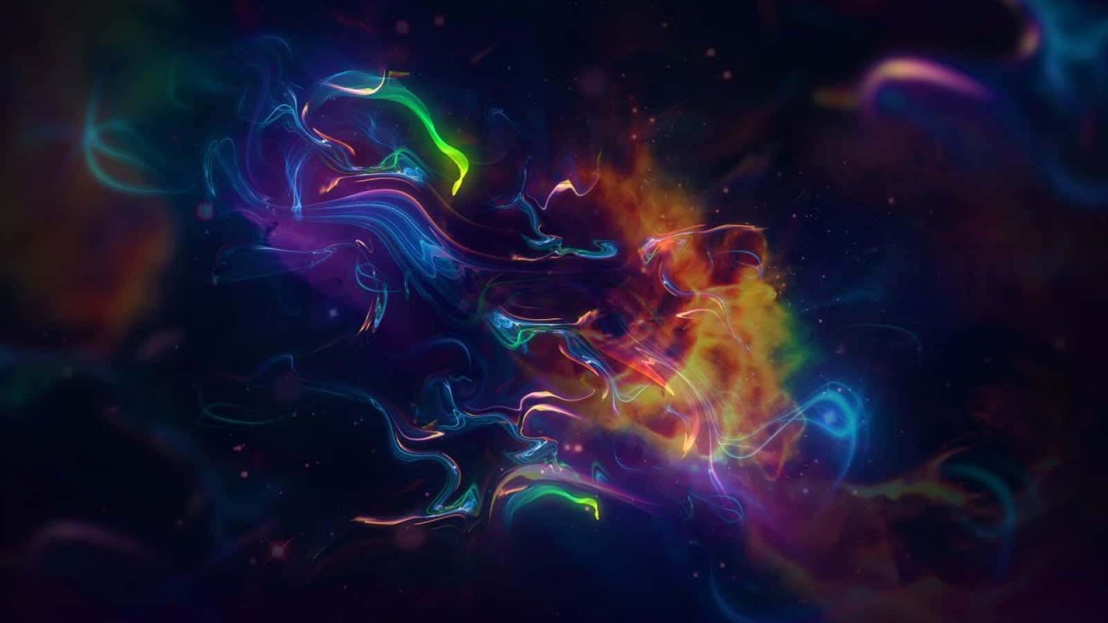 Colorful Space, neon-colored cosmic energy, swirls, HD Desktop Wallpaper