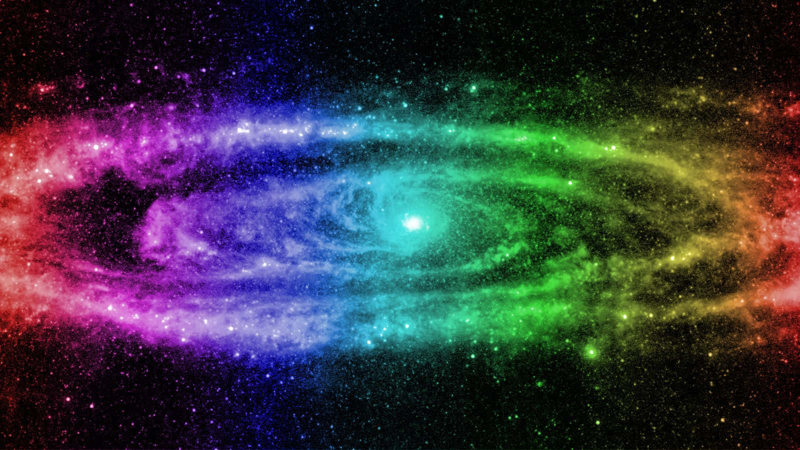 Colorful Space, spiral galaxy, rainbow hues, HD Desktop Wallpaper