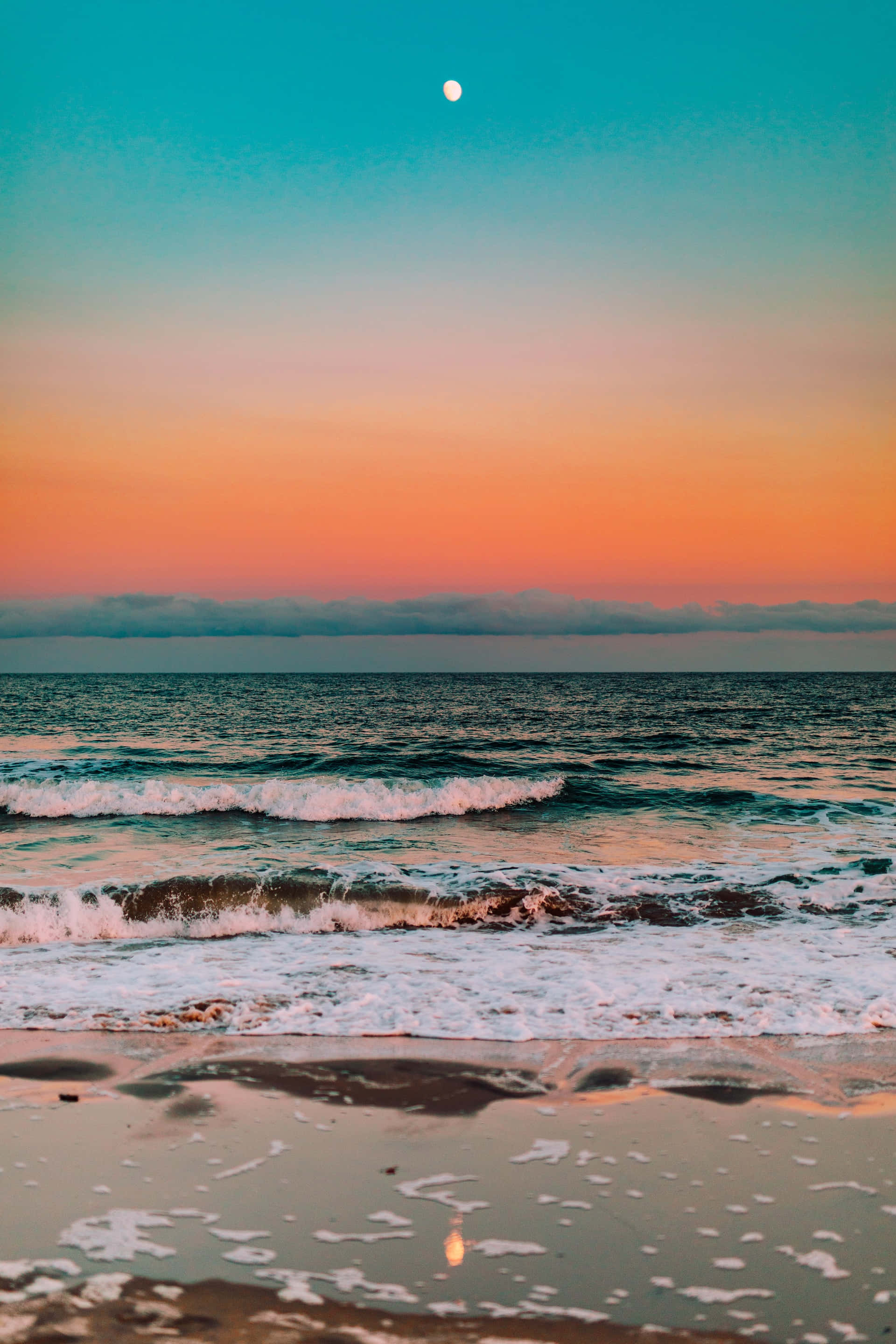 Colorful Sunset, teal orange, pink, 2K Phone Wallpaper