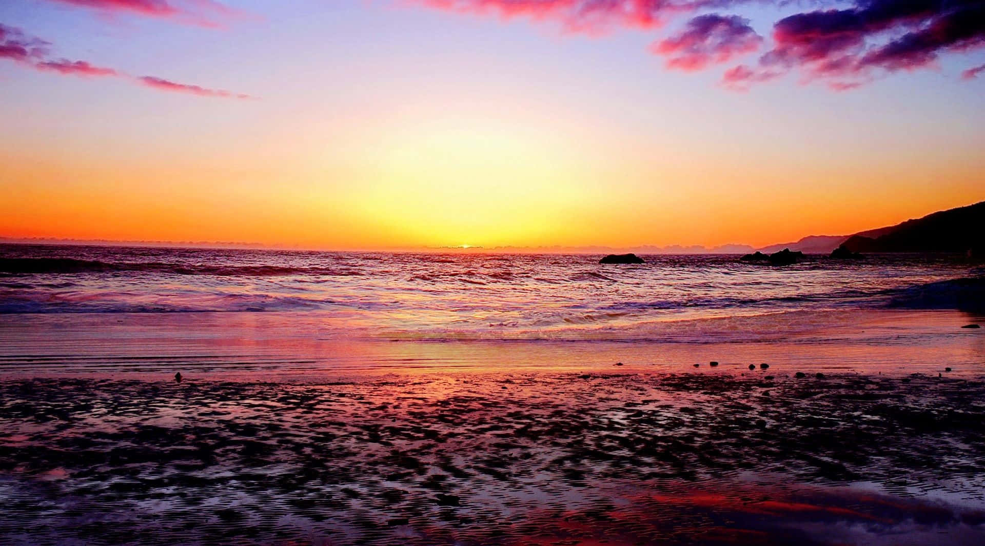 Colorful Sunset, sunset, ocean, Full HD Desktop Wallpaper