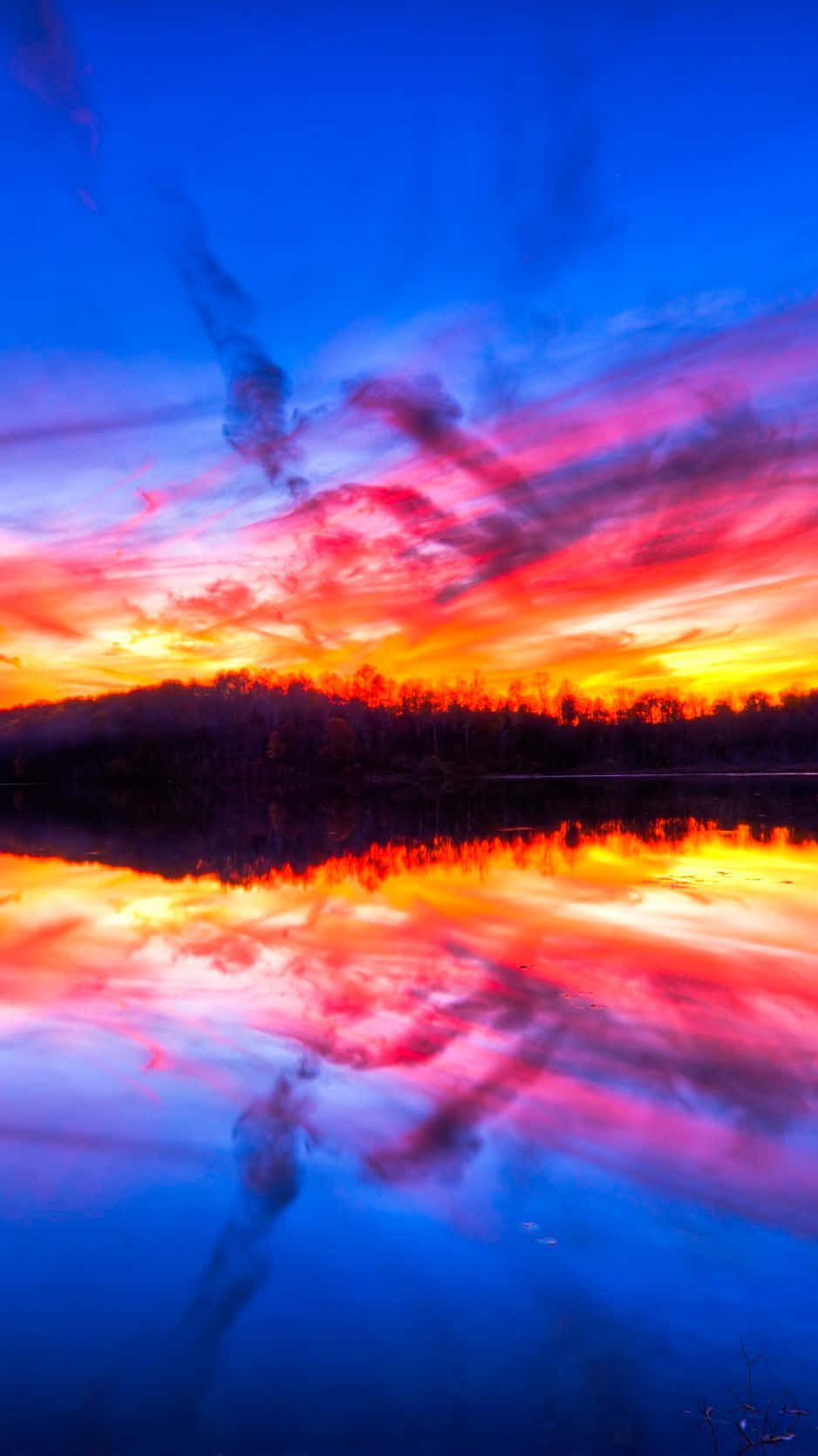 Colorful Sunset, fiery orange, pink hues, HD Phone Wallpaper