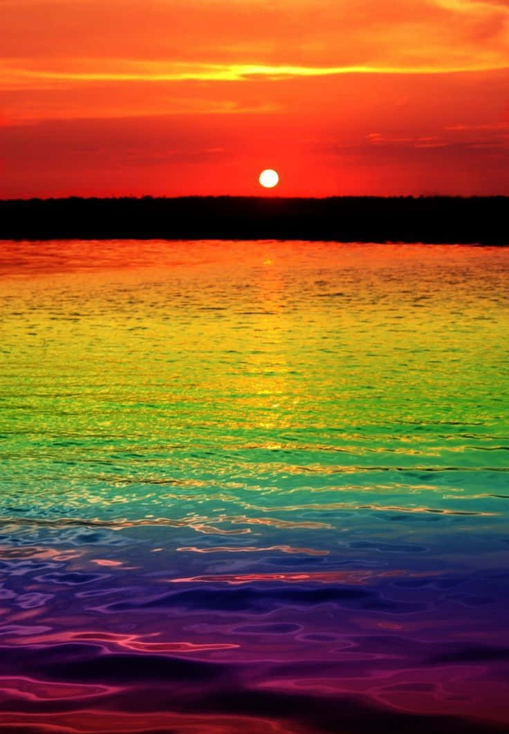 Colorful Sunset, sunset, rainbow gradient, SD Phone Wallpaper