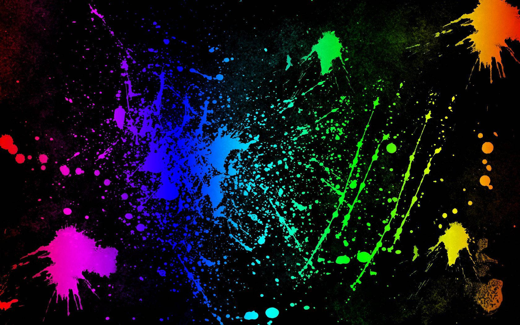 neon paint splatter, vibrant neon, dark textured background, HD Desktop Wallpaper