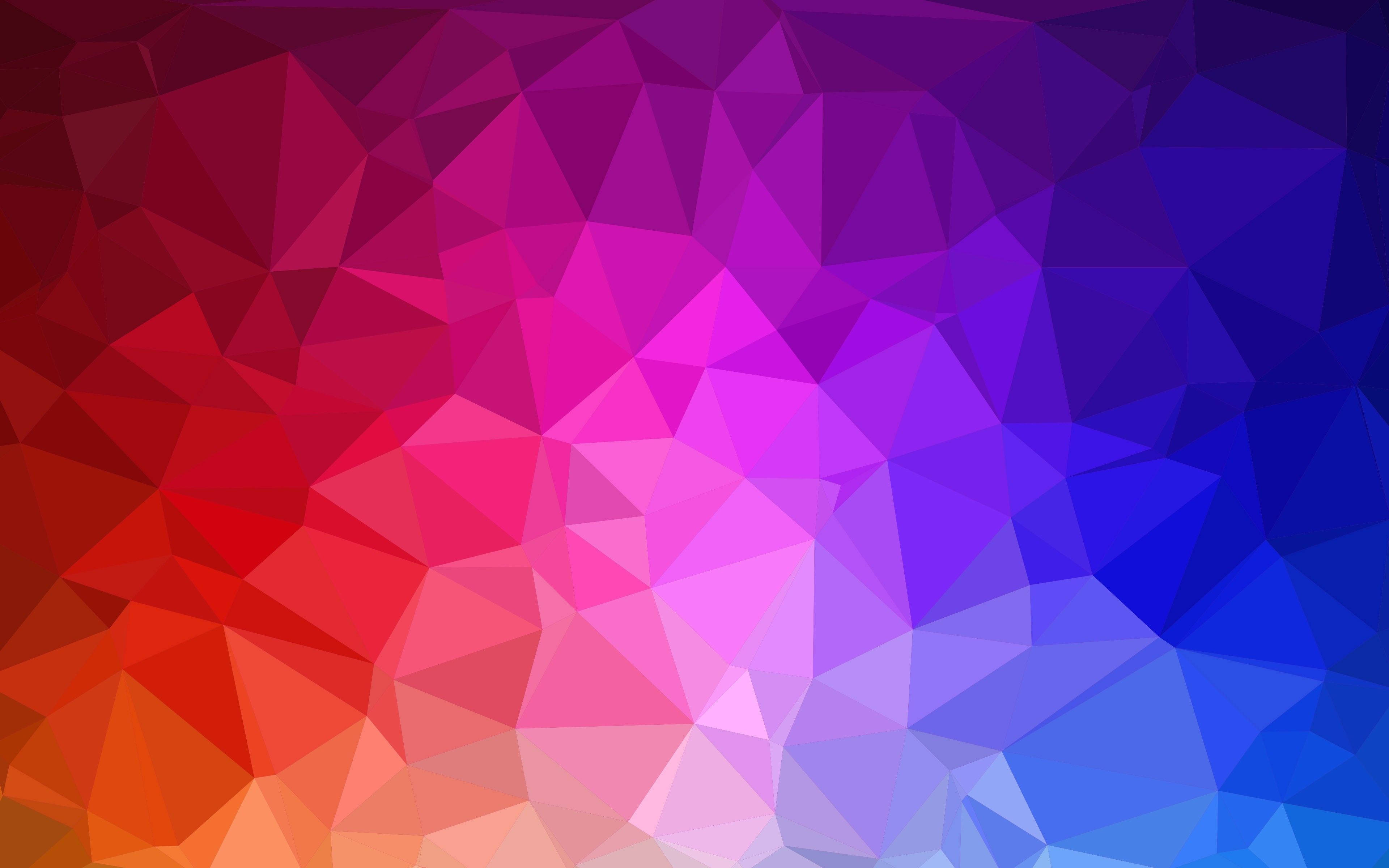 Colorful, geometric triangle pattern, red, 4K Desktop Wallpaper