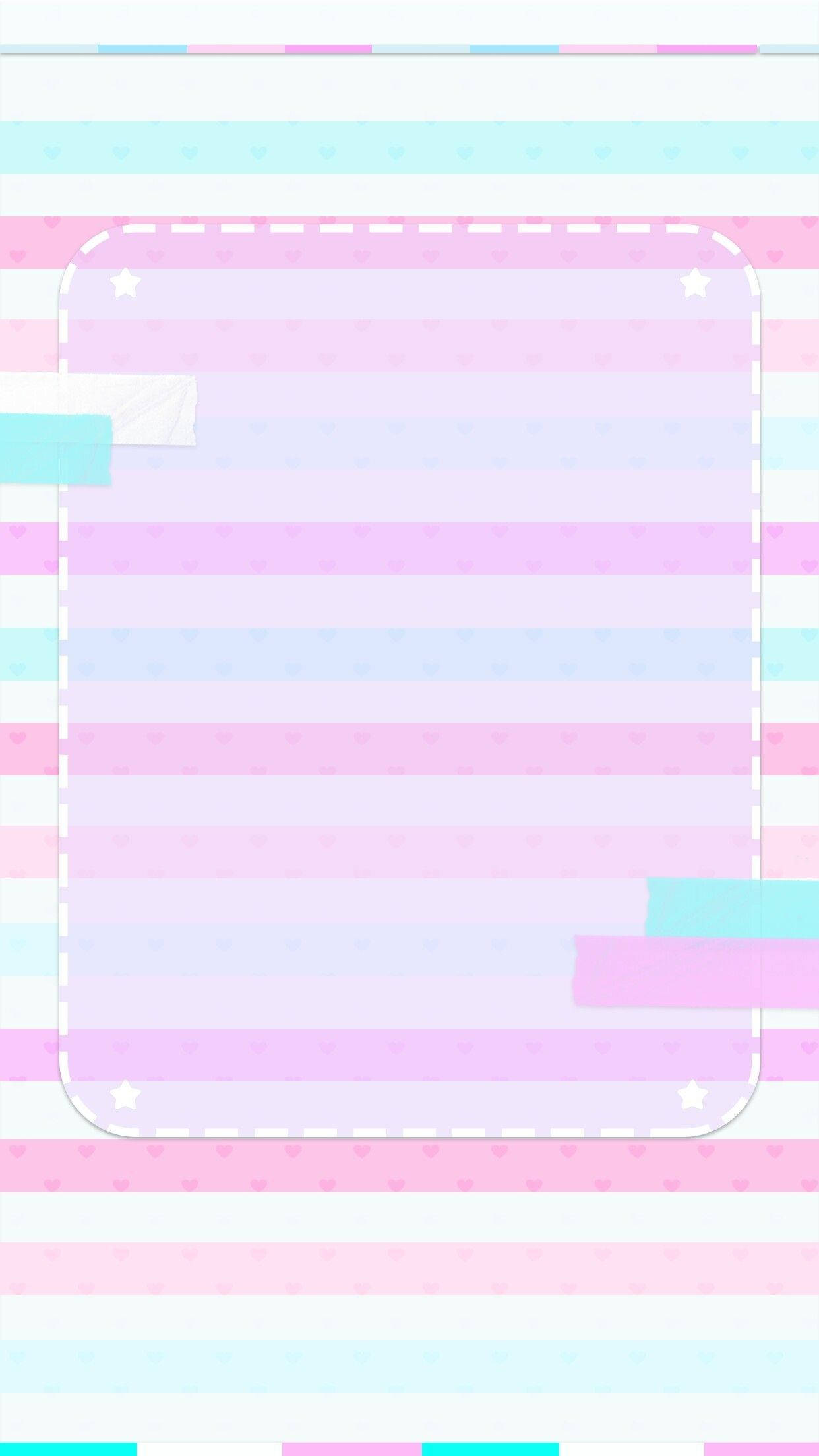 pastel colors, striped wallpaper, heart patterns, Full HD Phone Wallpaper