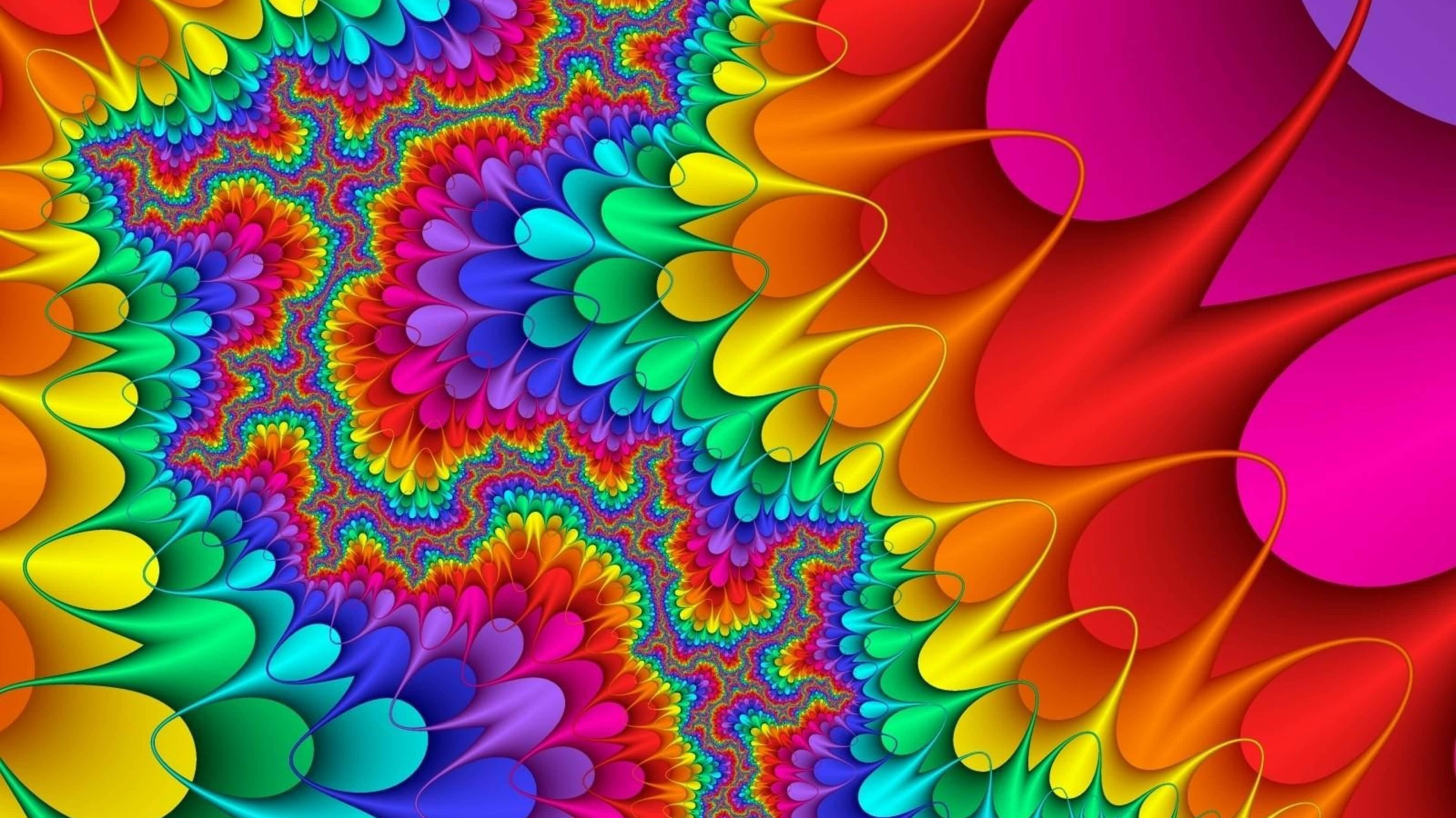 rainbow, fractal patterns, kaleidoscope, 4K Desktop Wallpaper