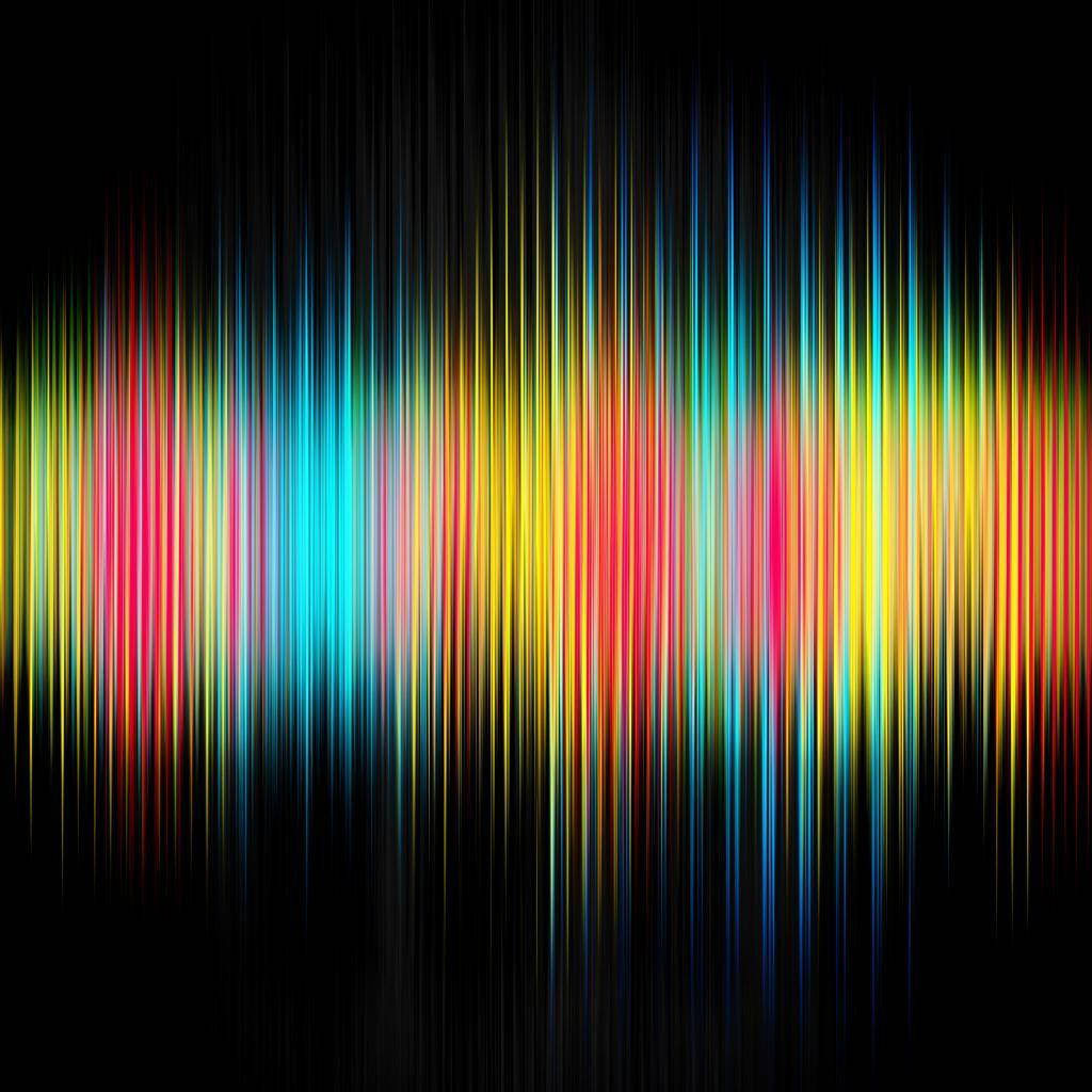 rainbow stripes, black background, digital soundwave visualization, SD Desktop Wallpaper