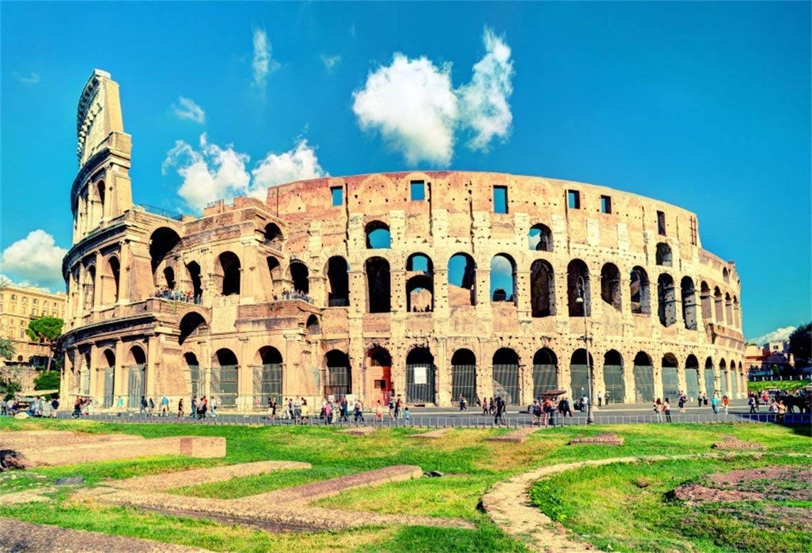 Colosseum, sunset, bright blue sky, SD Desktop Wallpaper