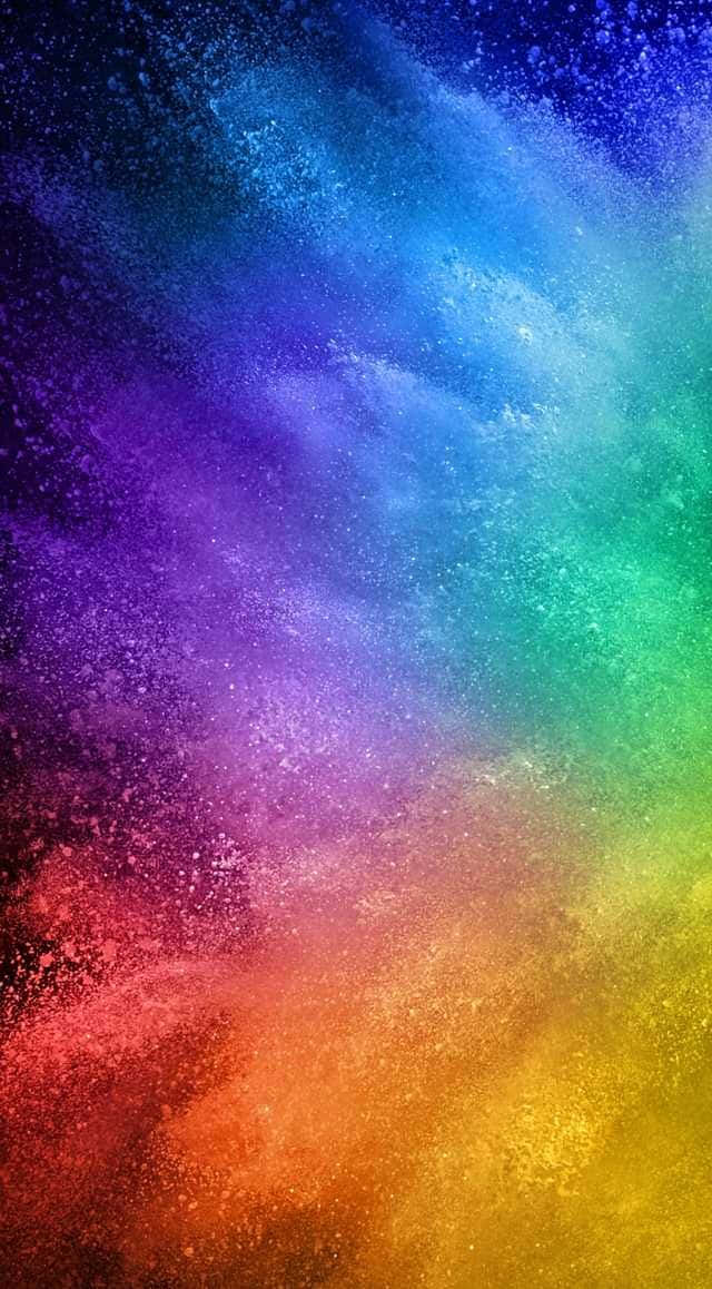 rainbow-colored powder, dark background, dynamic abstract burst, SD Phone Wallpaper