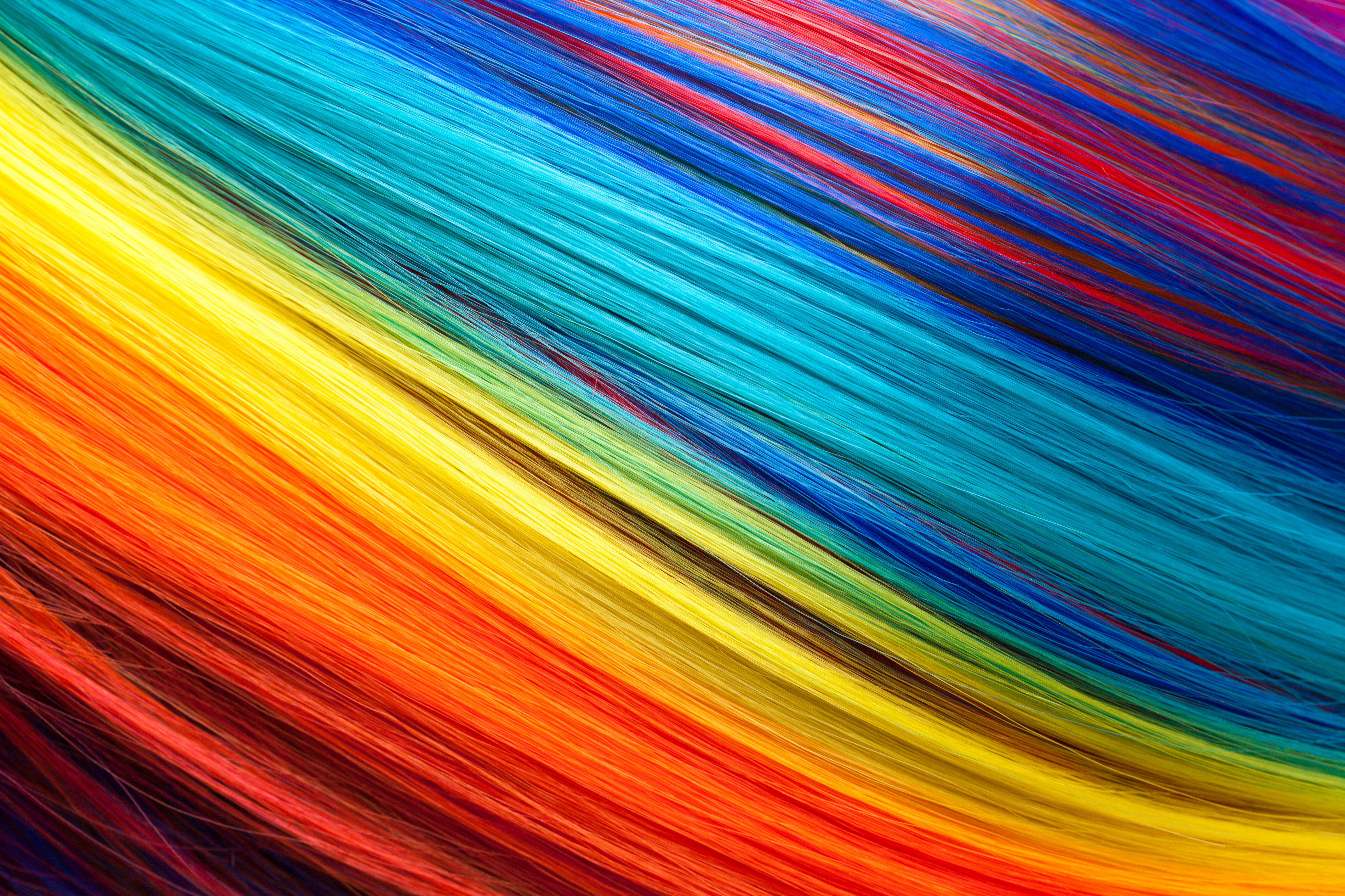 vibrant streaks, rainbow-colored fibers, diagonally, 5K Desktop Wallpaper