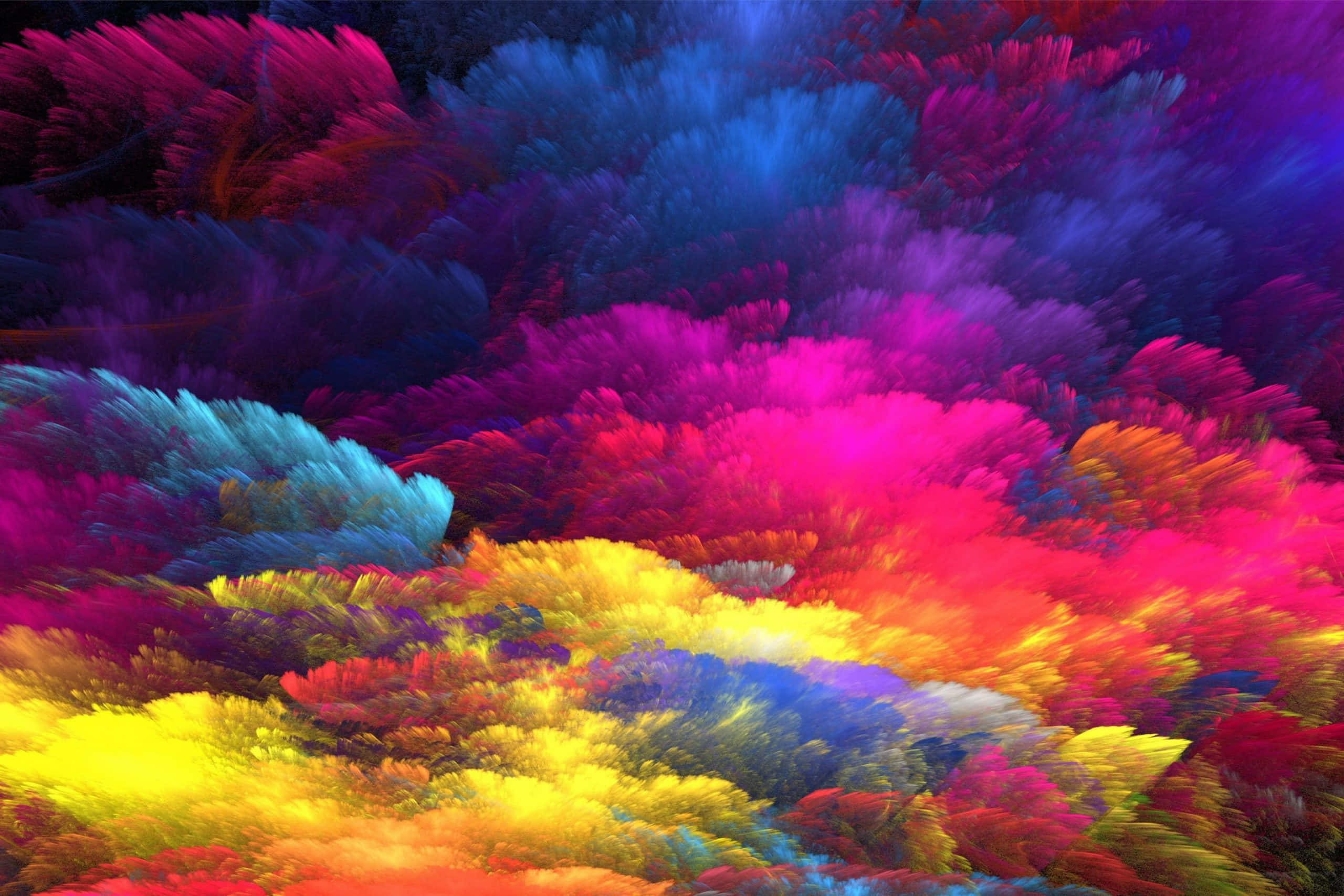 fractal clouds, electric hues, magenta, 2K Desktop Wallpaper