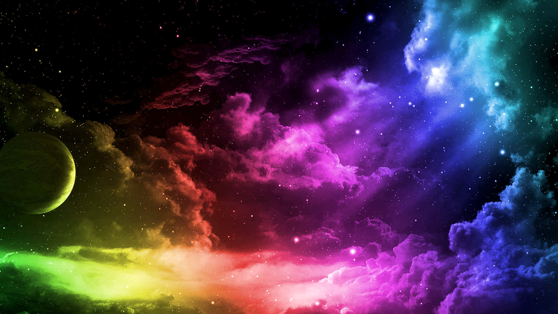 cosmic nebula, purple, pink, Full HD Desktop Wallpaper