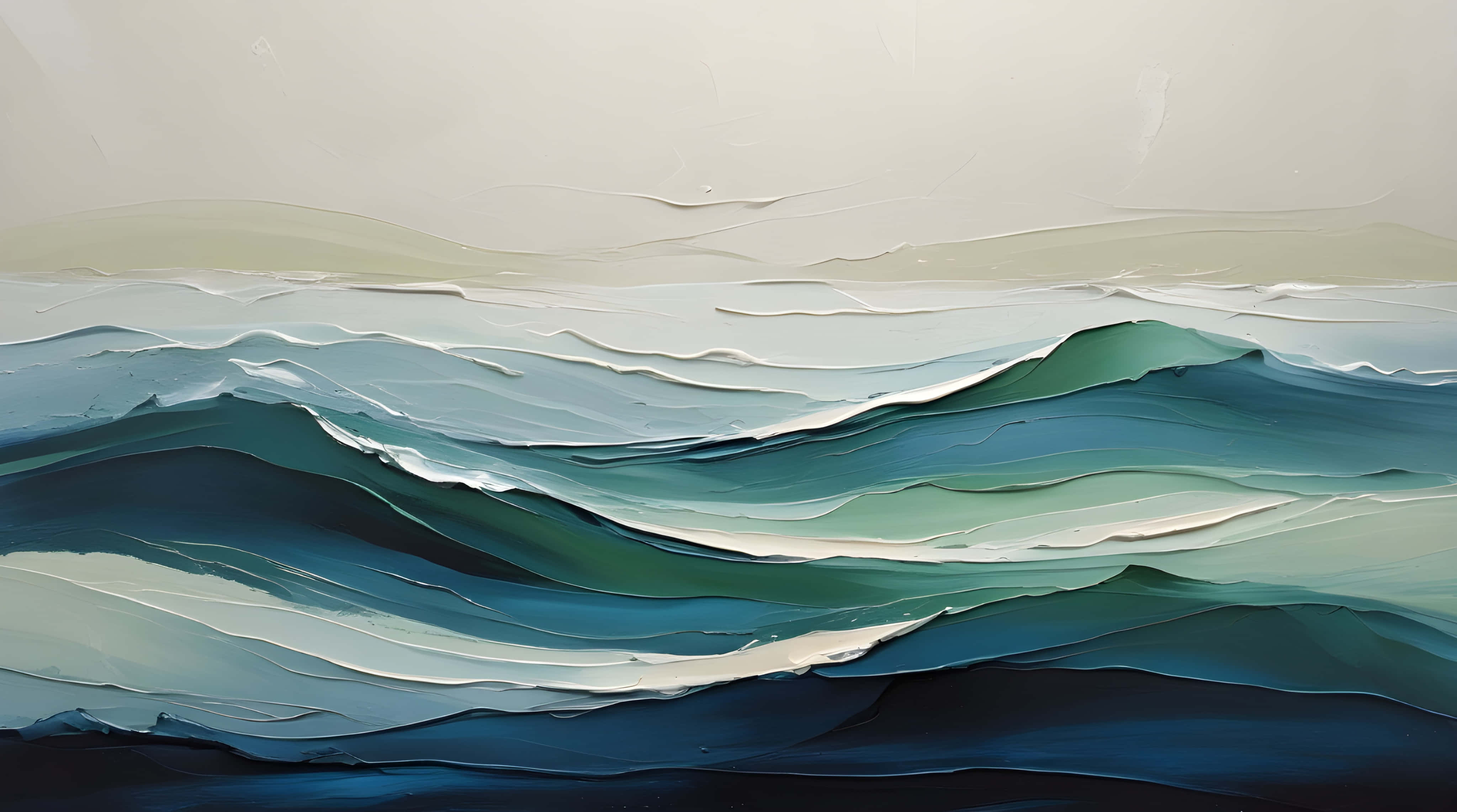 teal blue, white, textured brushstrokes, 4K Desktop Wallpaper