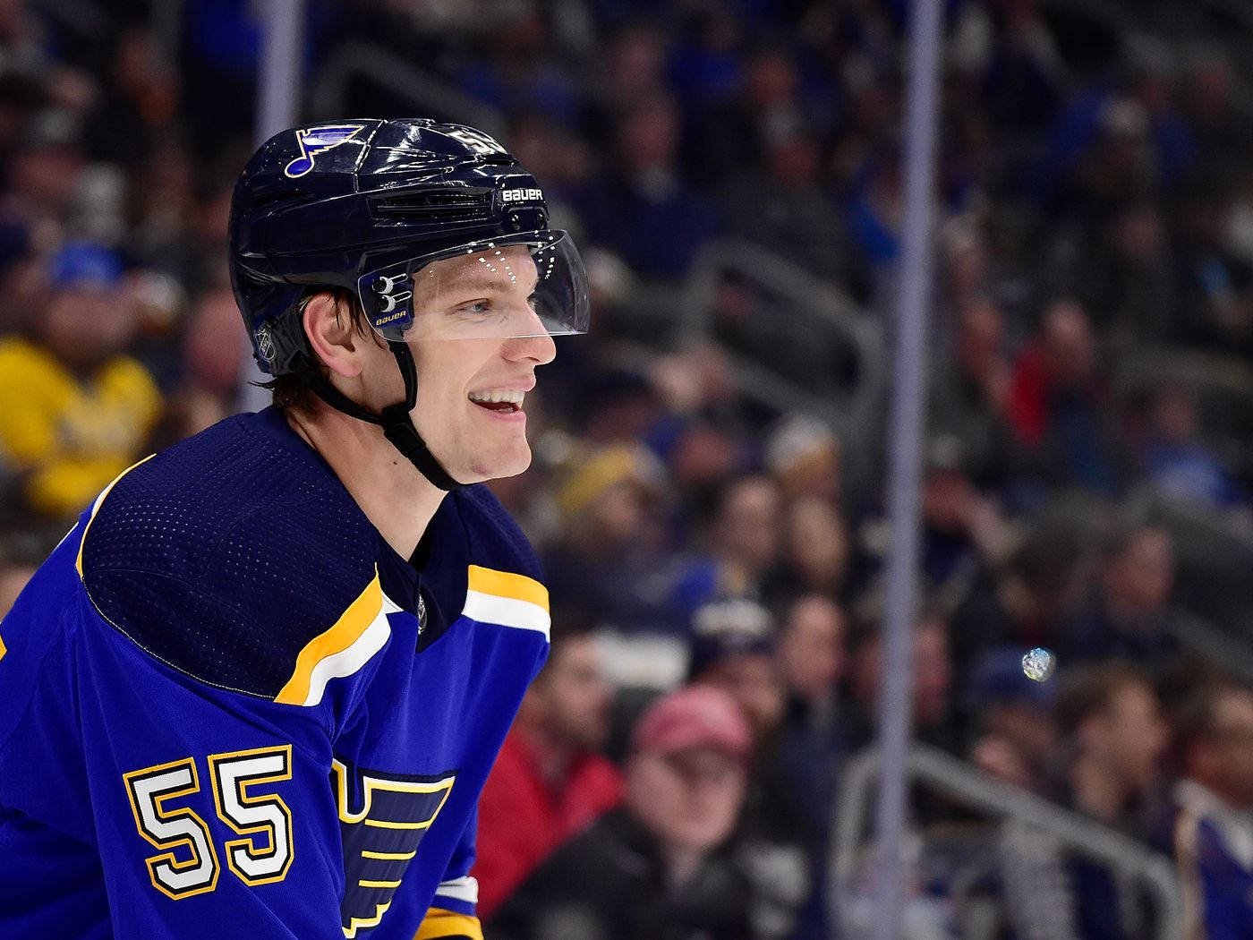 Colton Parayko, blue jersey, number 55, HD Desktop Wallpaper