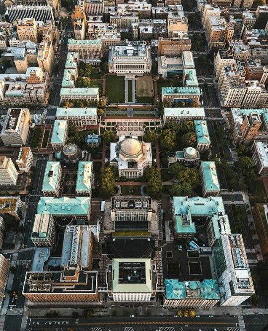 Columbia University, aerial view, domed buildings, SD Phone Wallpaper