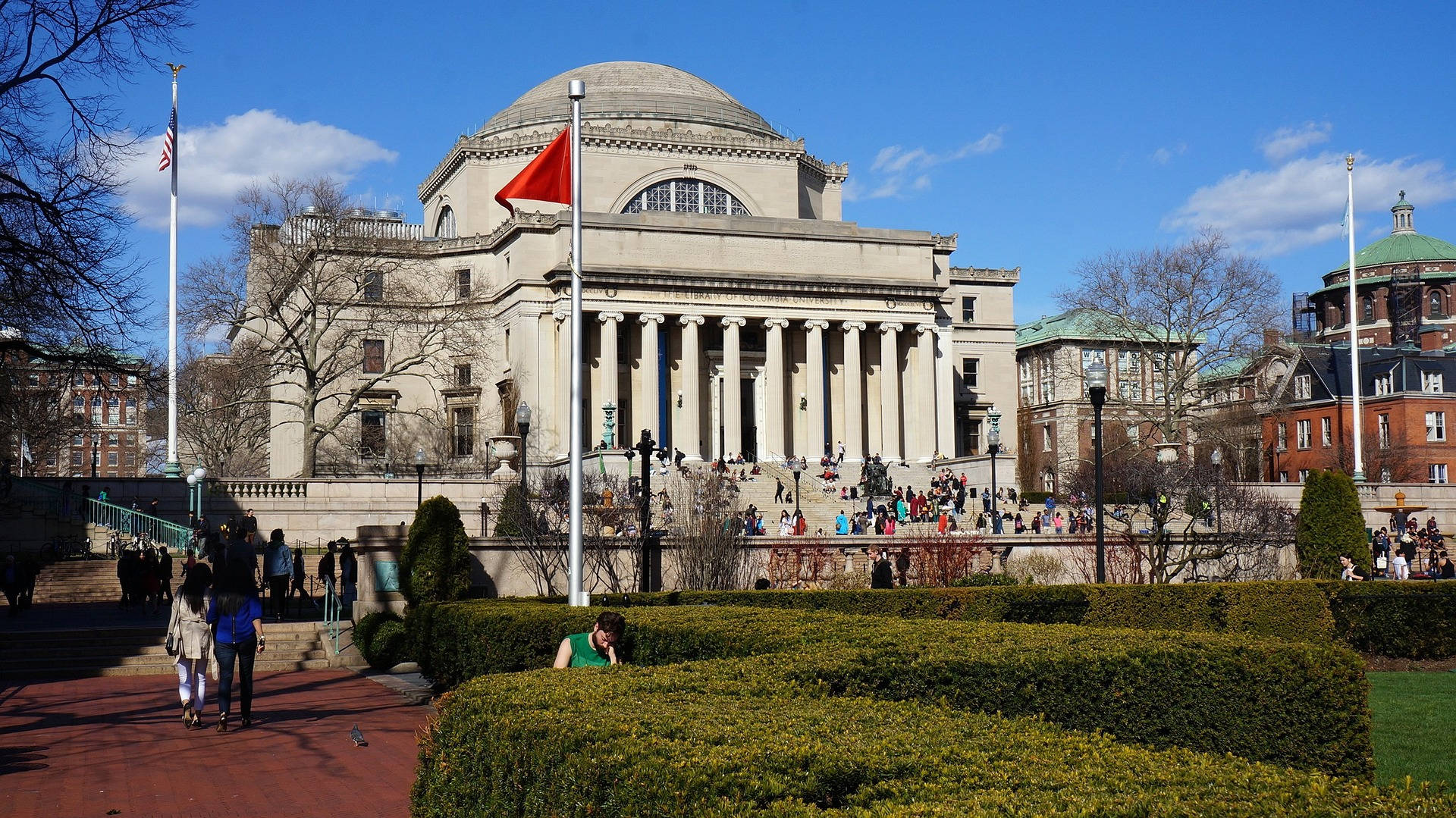 Columbia University, neoclassical university building, columns, Full HD Desktop Wallpaper