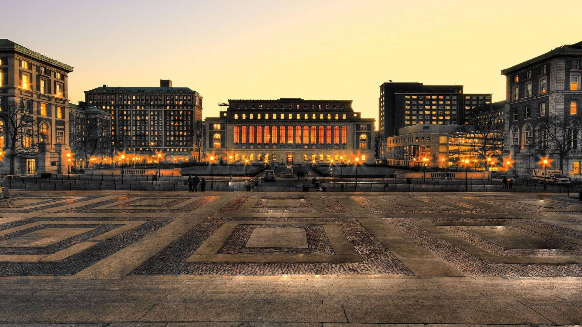 Columbia University, Library, Sunset, Full HD Desktop Wallpaper