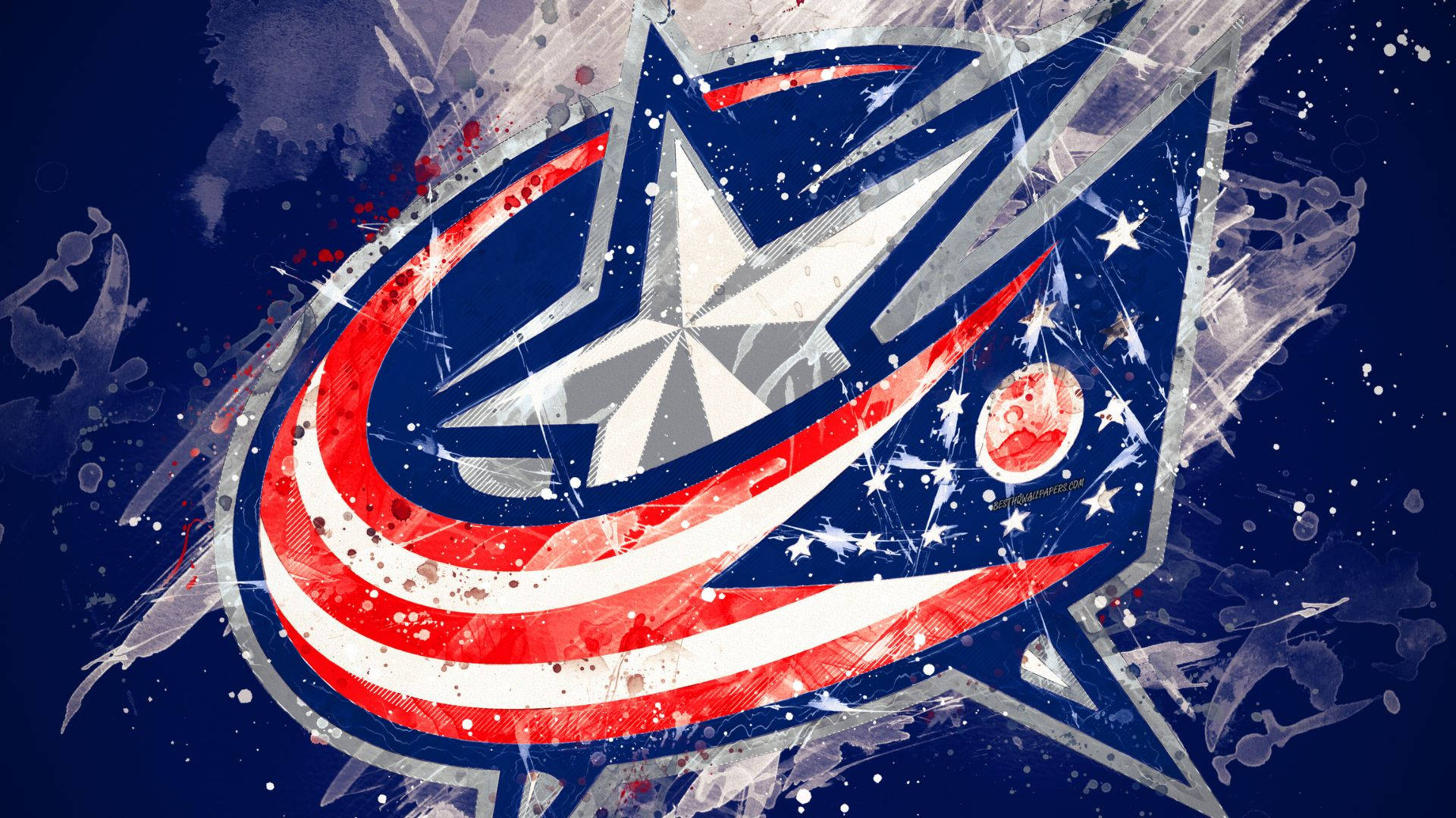 Columbus Blue Jackets, red white and blue stripes, stars, Full HD Desktop Wallpaper