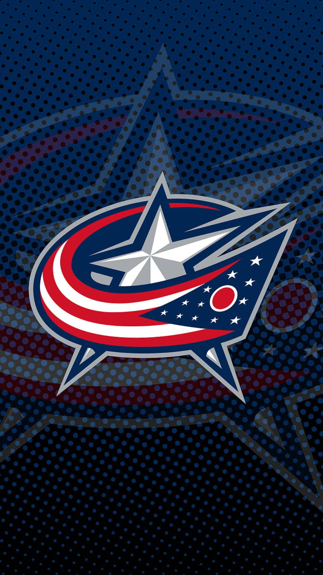 Columbus Blue Jackets, dark blue perforated background, subtle star patterns, Full HD Phone Wallpaper
