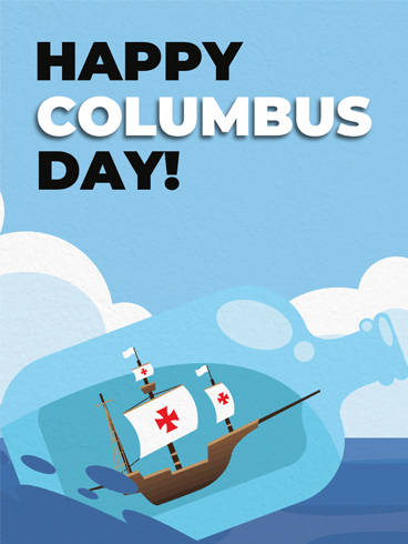 Columbus Day, ship in bottle, red cross flags, SD Phone Wallpaper