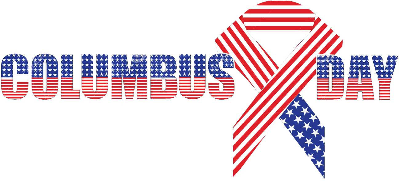 Columbus Day, American flag pattern, ribbon, HD Desktop Wallpaper
