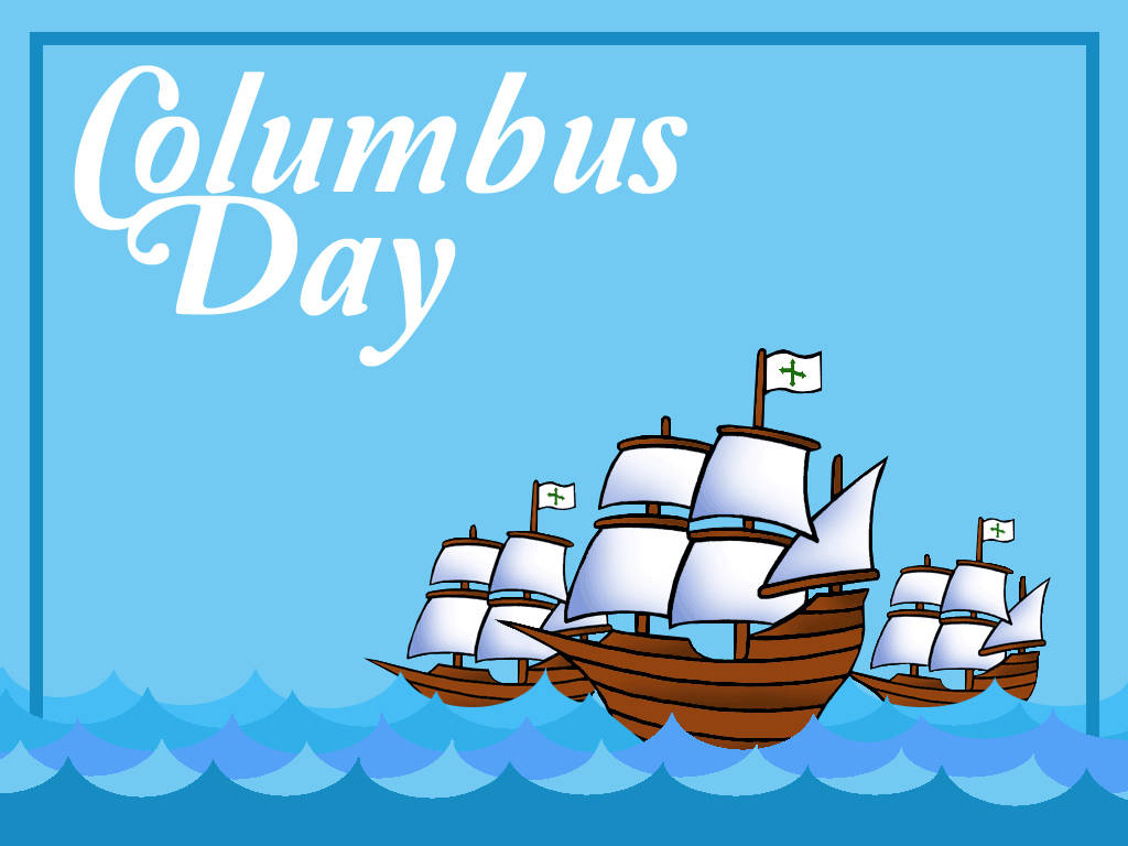 Columbus Day, sailing ships, white sails, SD Desktop Wallpaper