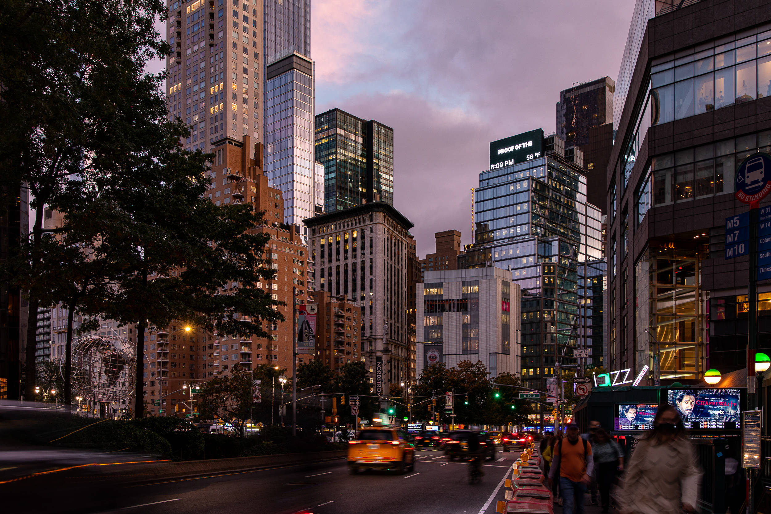 Columbus, business district, dusk, Full HD Desktop Wallpaper
