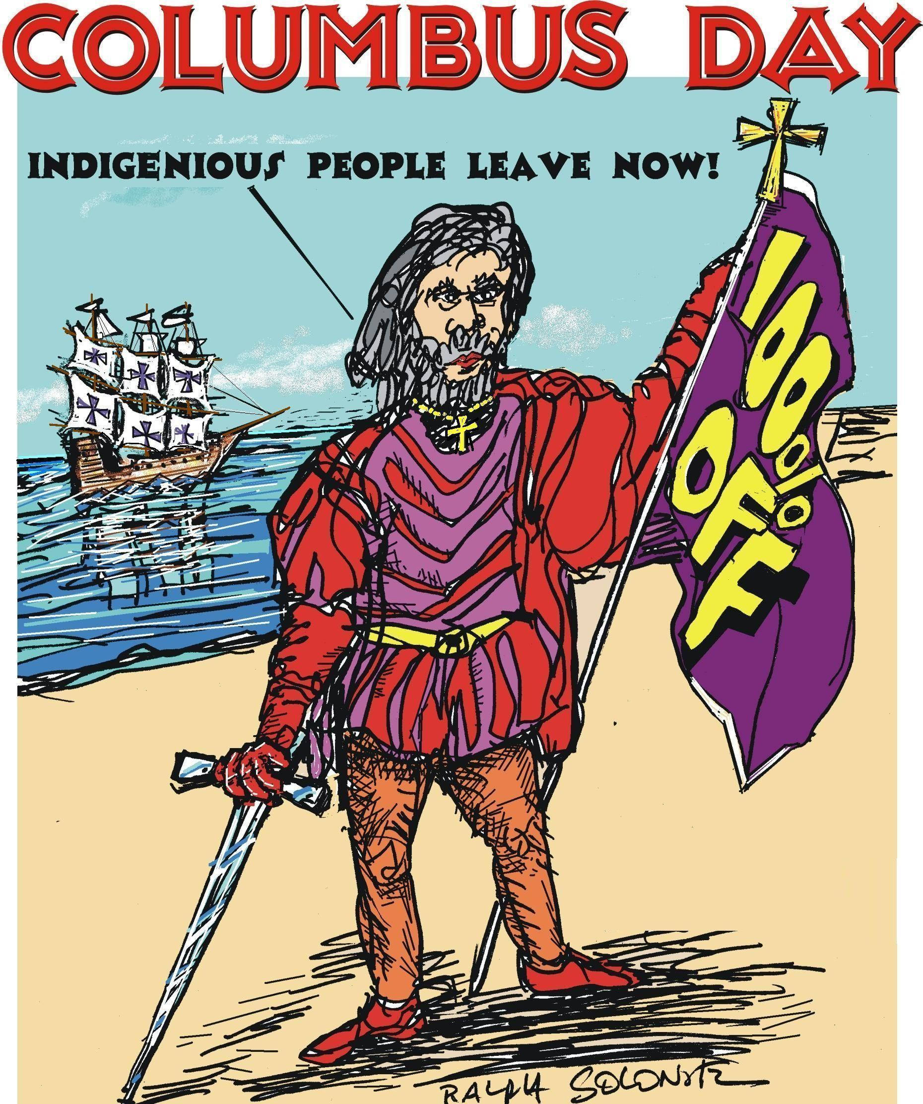 Columbus Day, explorer, 100 OFF flag, Full HD Phone Wallpaper