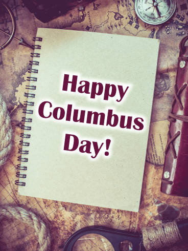 Columbus Day, vintage notebook, Happy Columbus Day!, SD Phone Wallpaper