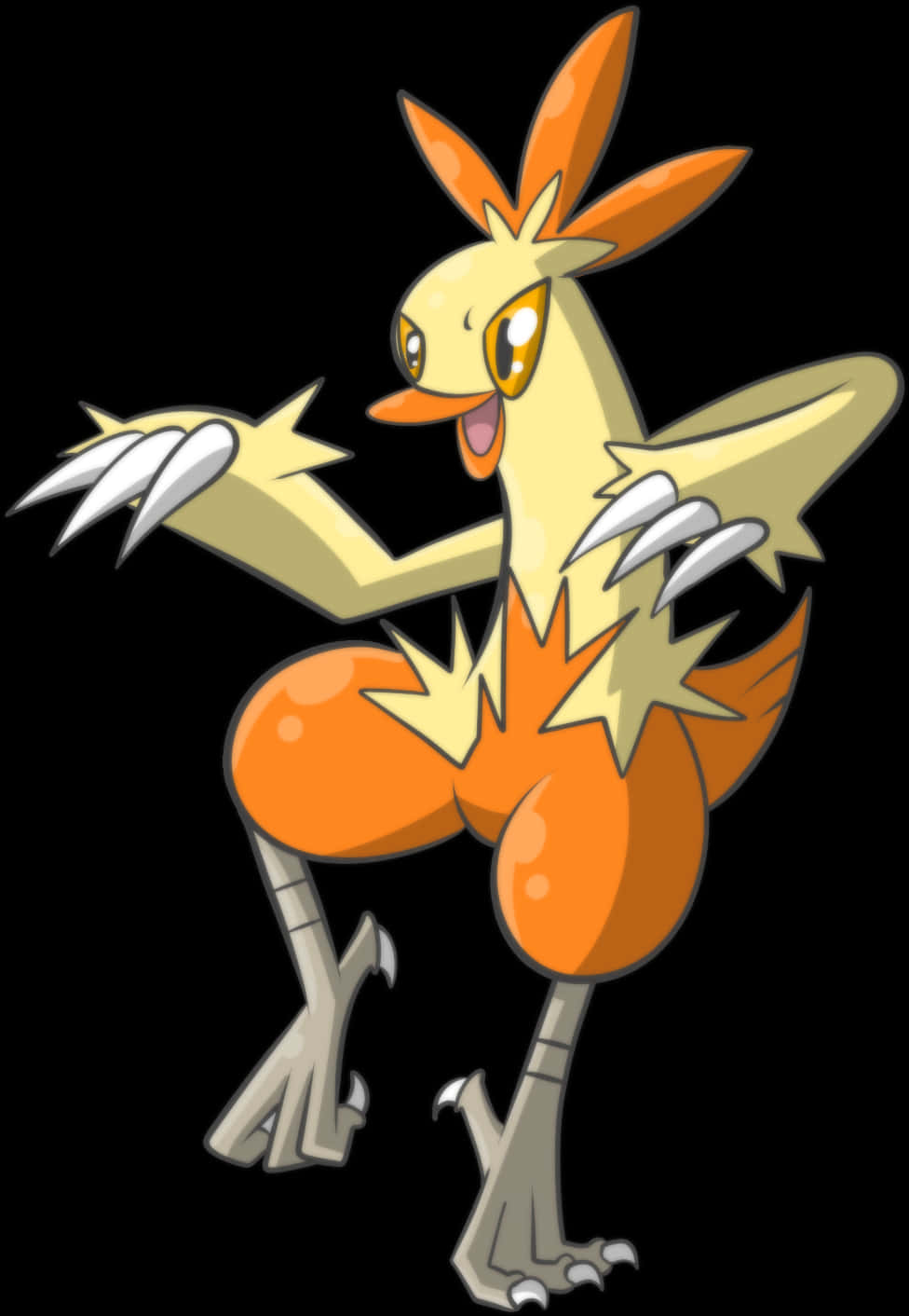 Combusken, cartoonish artstyle, vibrant orange, HD Phone Wallpaper