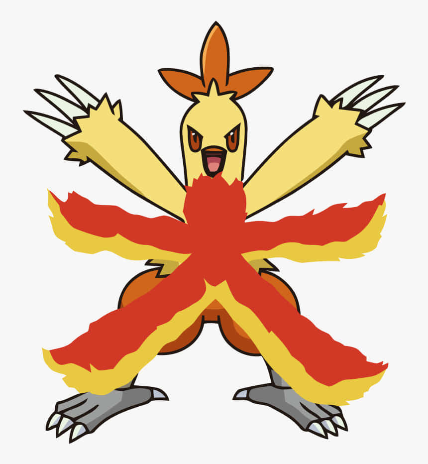 Combusken, fire attack, yellow body, SD Phone Wallpaper