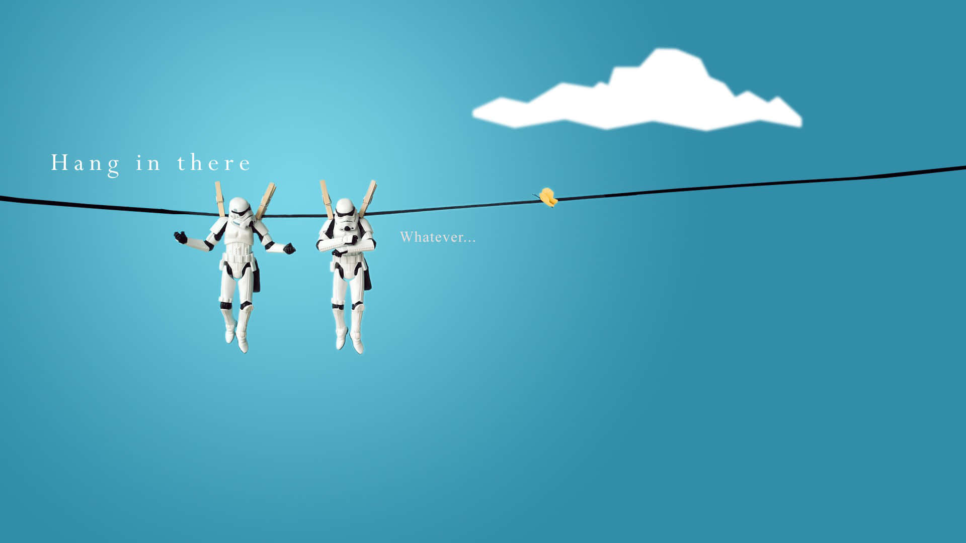stormtroopers, clothesline, blue sky, Full HD Desktop Wallpaper