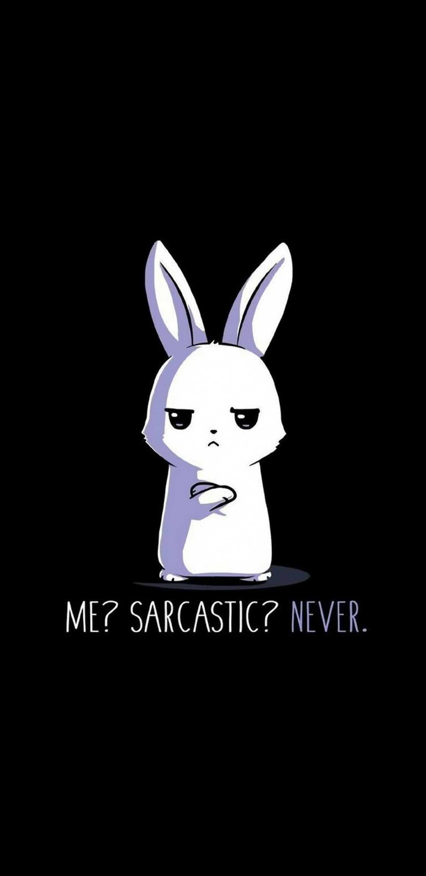 sarcastic rabbit, white cartoon rabbit, crossed arms, 2K Phone Wallpaper
