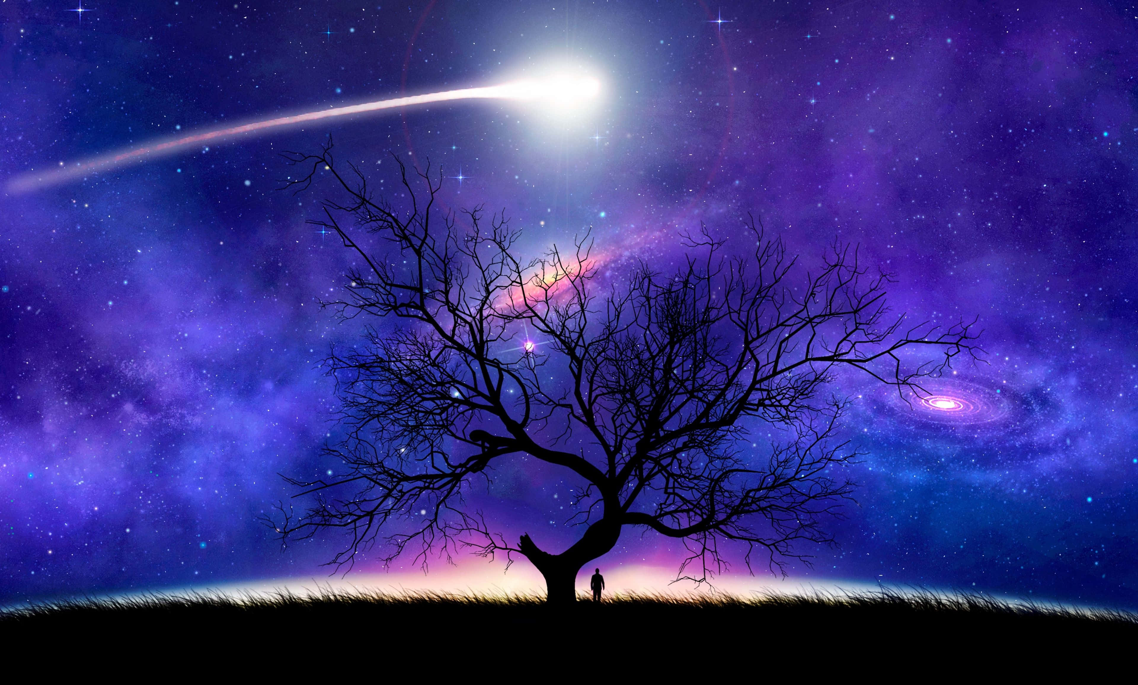 Comet, Night Sky, cosmic sky, 4K Desktop Wallpaper