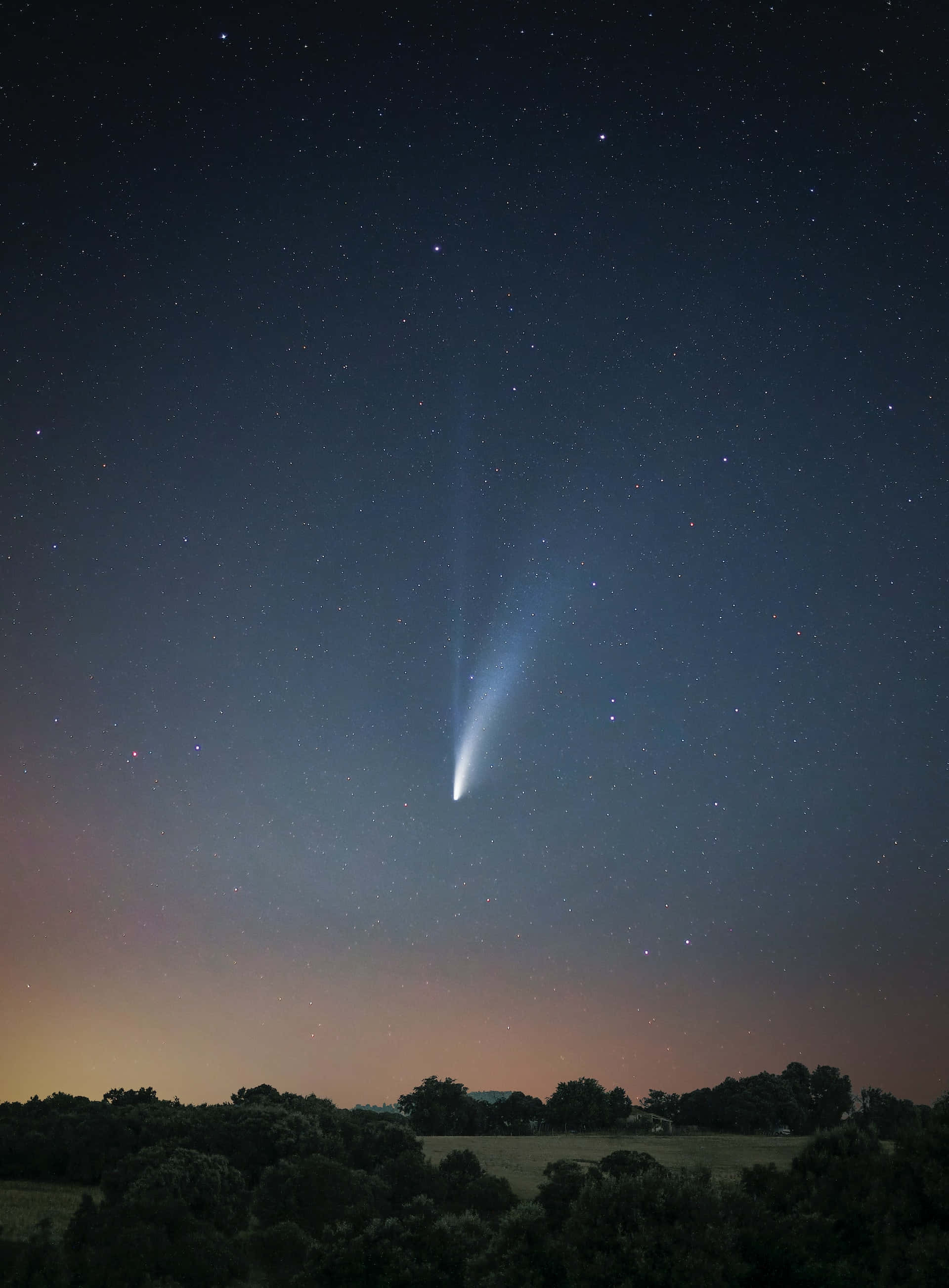 comet, night sky, twilight sky, 2K Phone Wallpaper