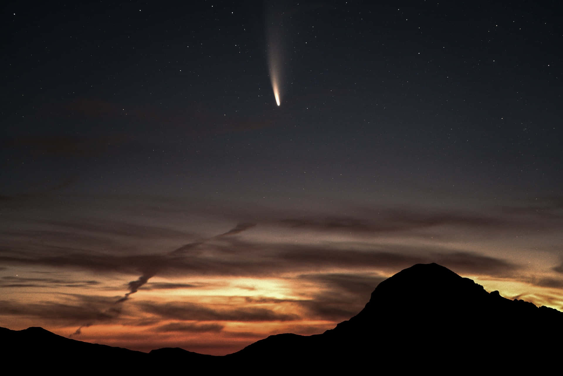 Comet, Night Sky, Starry Twilight Sky, Full HD Desktop Wallpaper