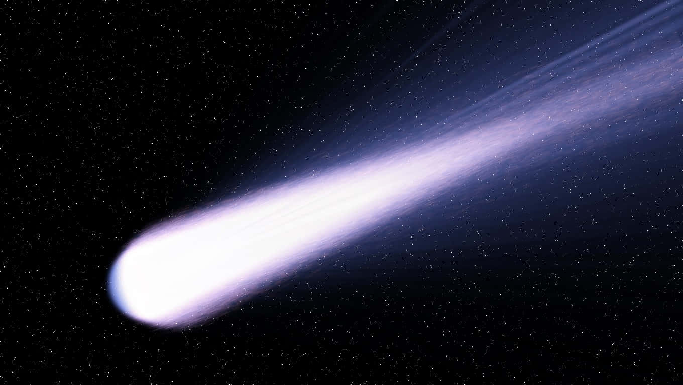 Comet, Night Sky, Purple-Blue Tail, HD Desktop Wallpaper