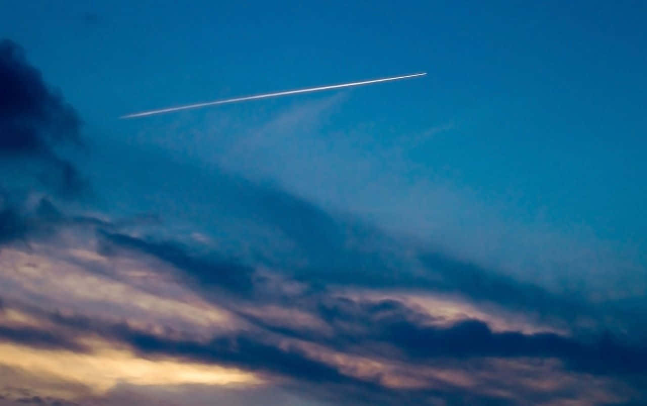 Comet, twilight sky, deep blues, HD Desktop Wallpaper