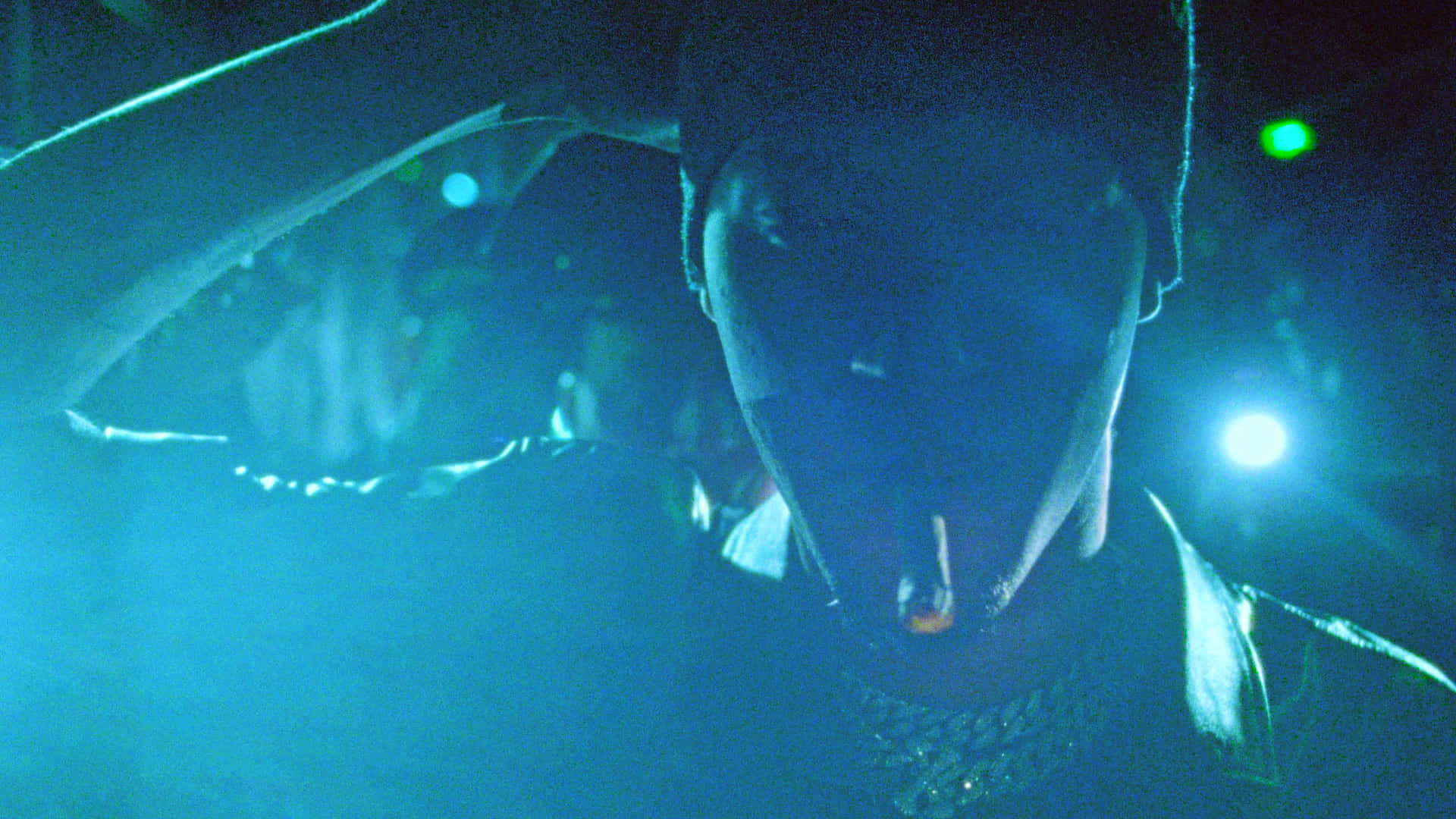 Comethazine, blue and green stage lights, dark club setting, Full HD Desktop Wallpaper