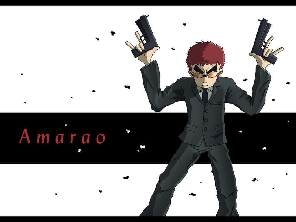 Commander Amarao, red-haired anime character, black suit, SD Desktop Wallpaper
